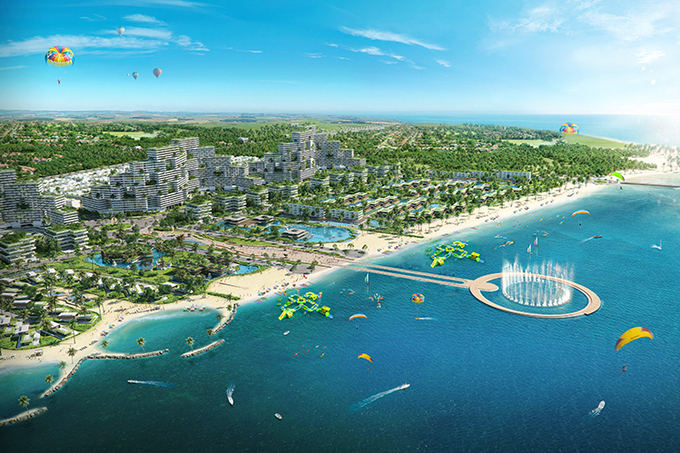Phối cảnh tổng thể dự án Tổ hợp du lịch - giải trí - nghỉ dưỡng và thể thao biển Thanh Long Bay.