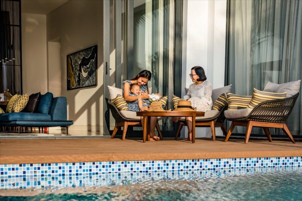100% các căn biệt thự tại Mövenpick Phú Quốc đều có bể bơi riêng với khoảng sân riêng tư tràn ngập nắng và gió