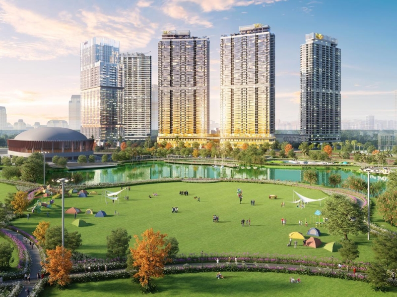 Dự án được xây dựng trên một diện tích rộng lớn nhằm tăng sự tương tác của cư dân