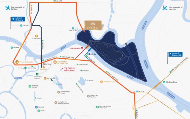 Hướng đi ra đảo Vũ yên- dự án Vinhomesa Royal Island