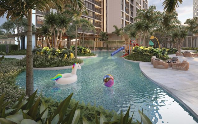 Bể bơi phân khu Sole Zone- Lumi Swimming pool phase