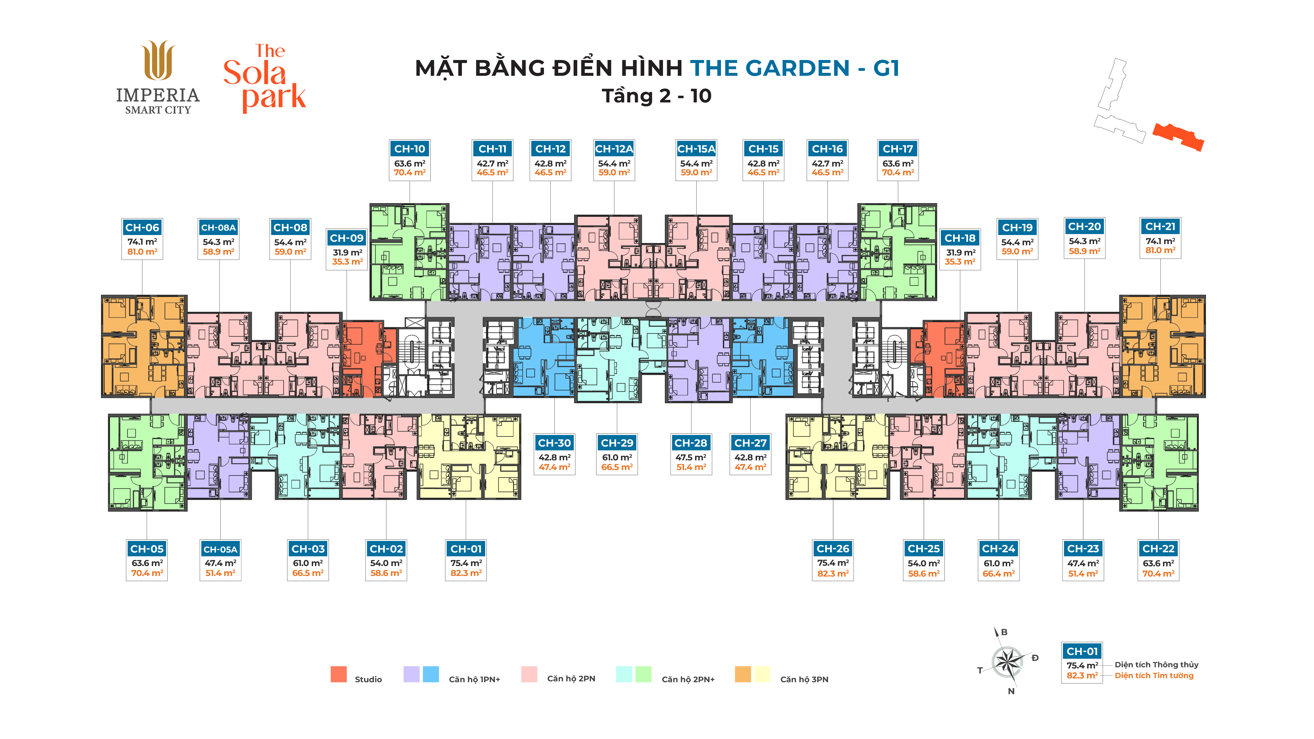 Mặt bằng tầng G1 The Garden Imperia Sola Park