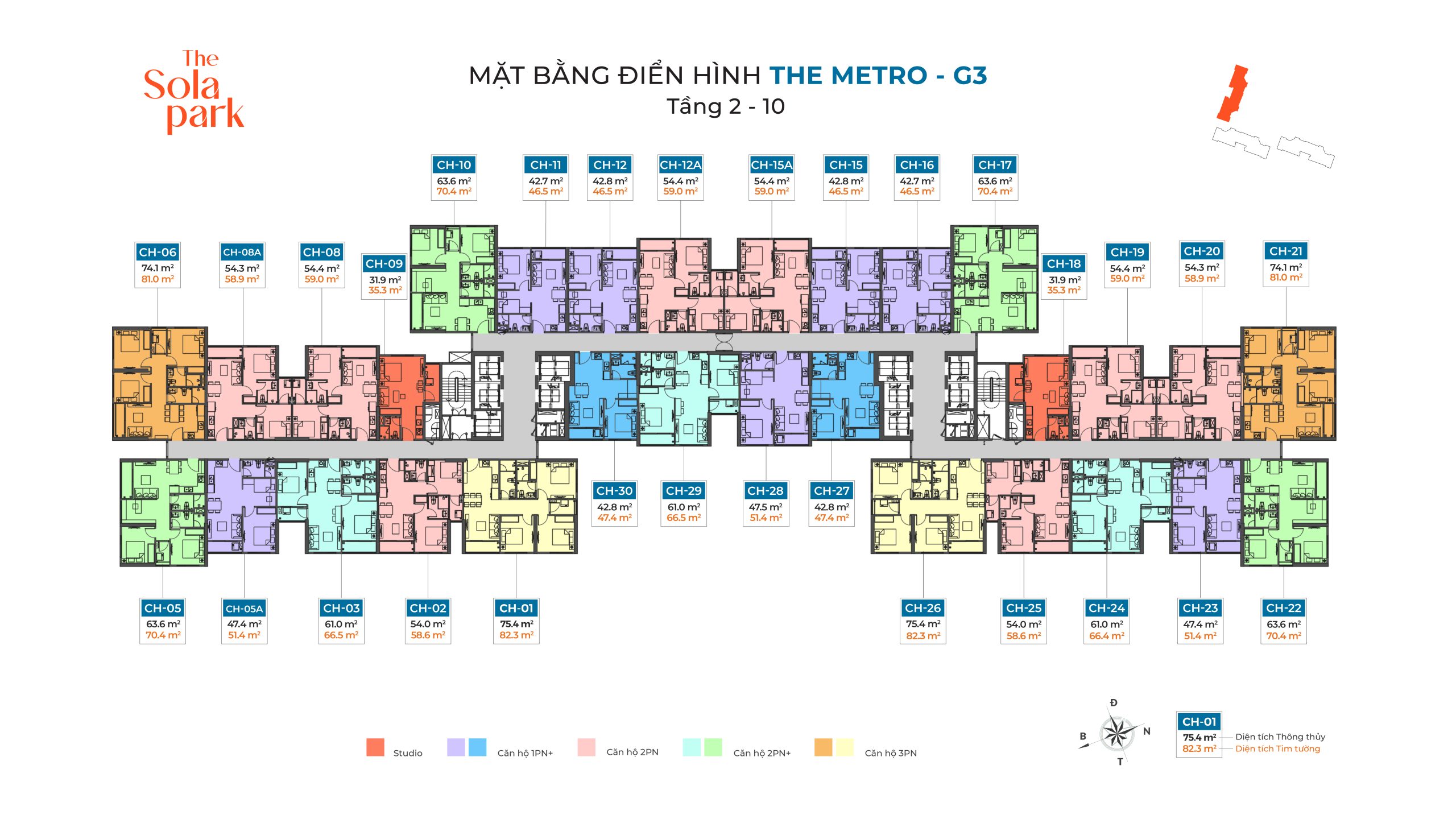 Mặt bằng tòa G3 The Metro Imperia Smart City