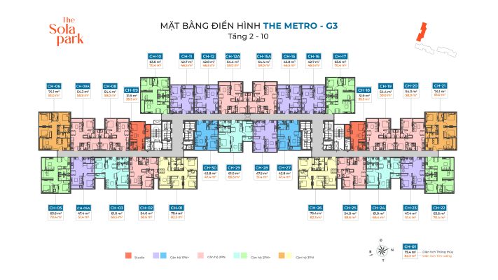 Mặt bằng tòa G3 - The Metro