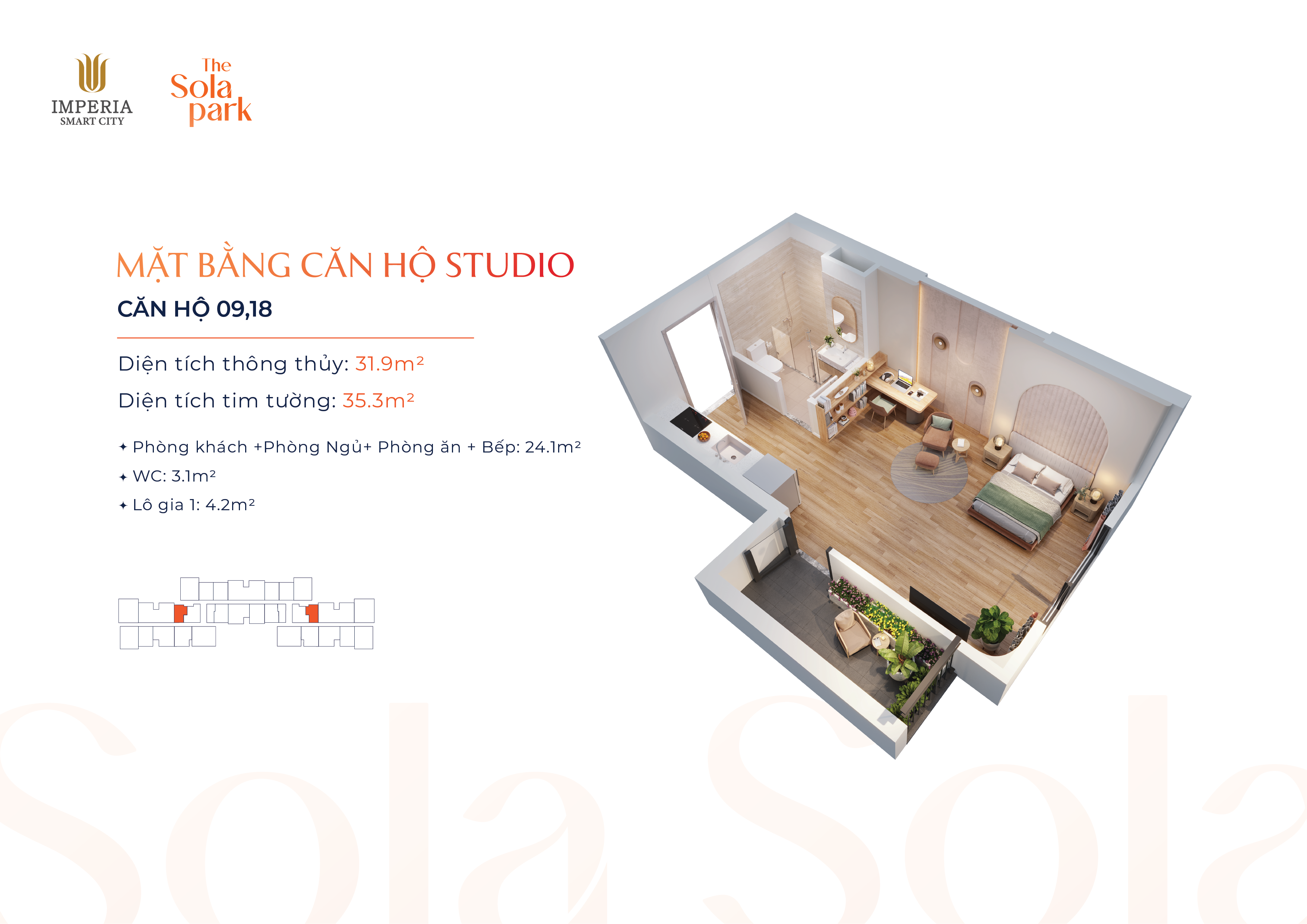 Căn Studio Sola park