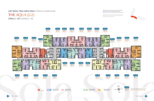 Mặt bằng tầng điển hình tòa G2 - The Aqua