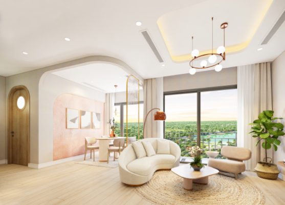 layout thiết kế căn hộ đầy đủ ánh sáng tự nhiên
