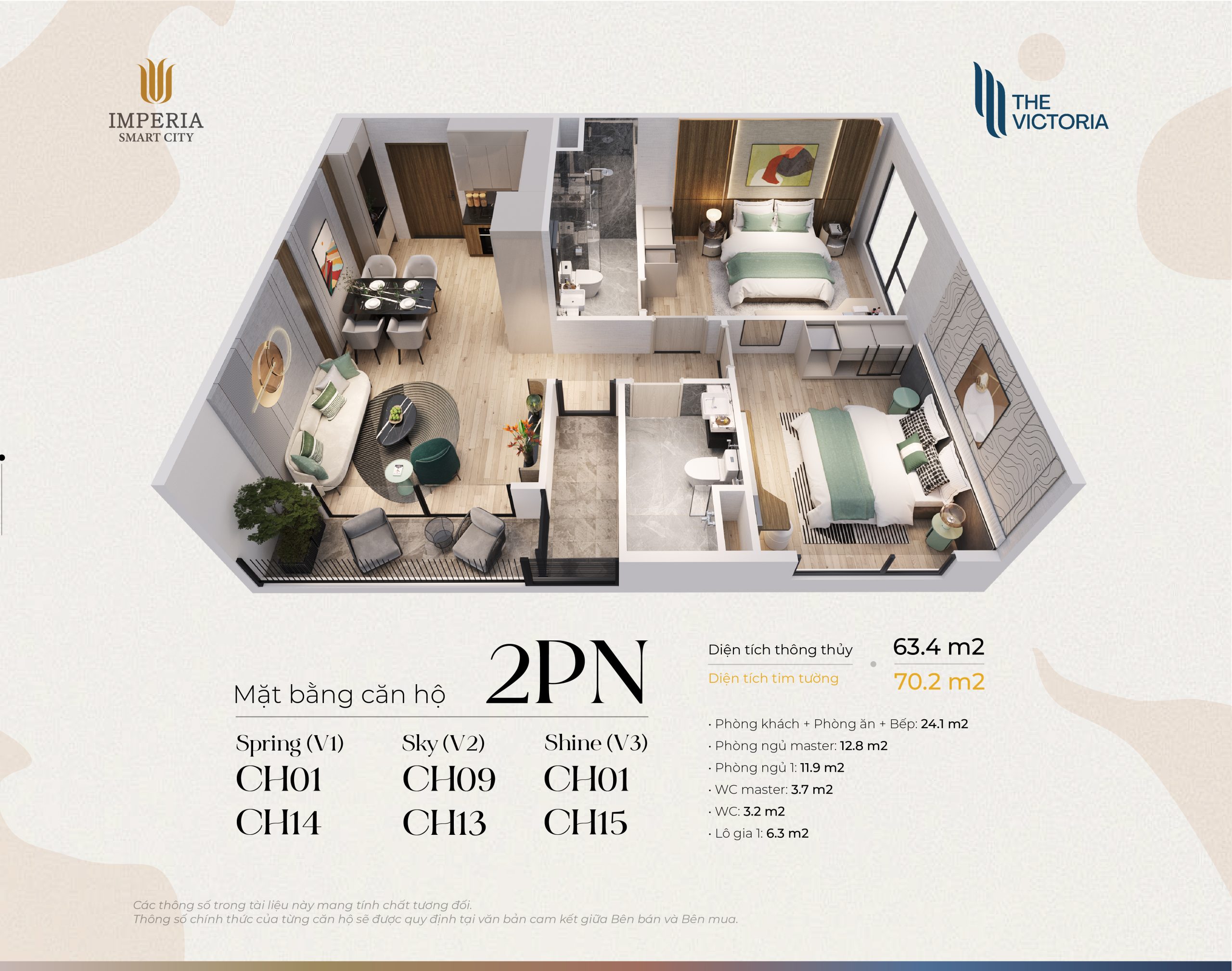 Bóc mái căn hộ 2PN The victoria