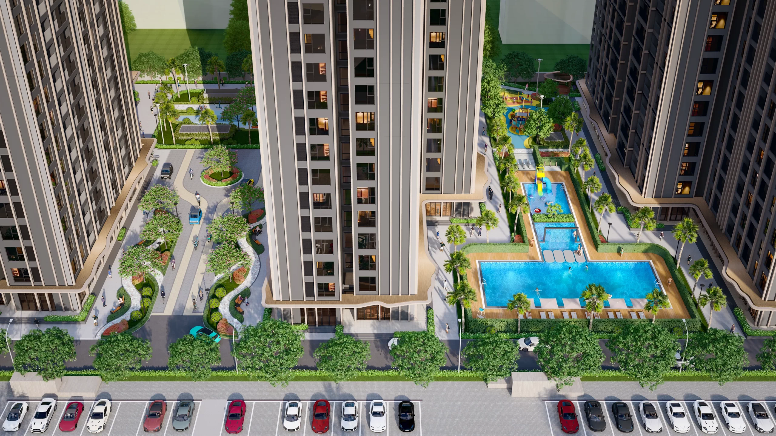 Toàn cảnh nội khu của dự án The Victoria